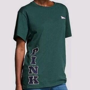 Pink Victoria's Secret Campus Tee XXL Green PINK Logo T-Shirt Sporty Vibes